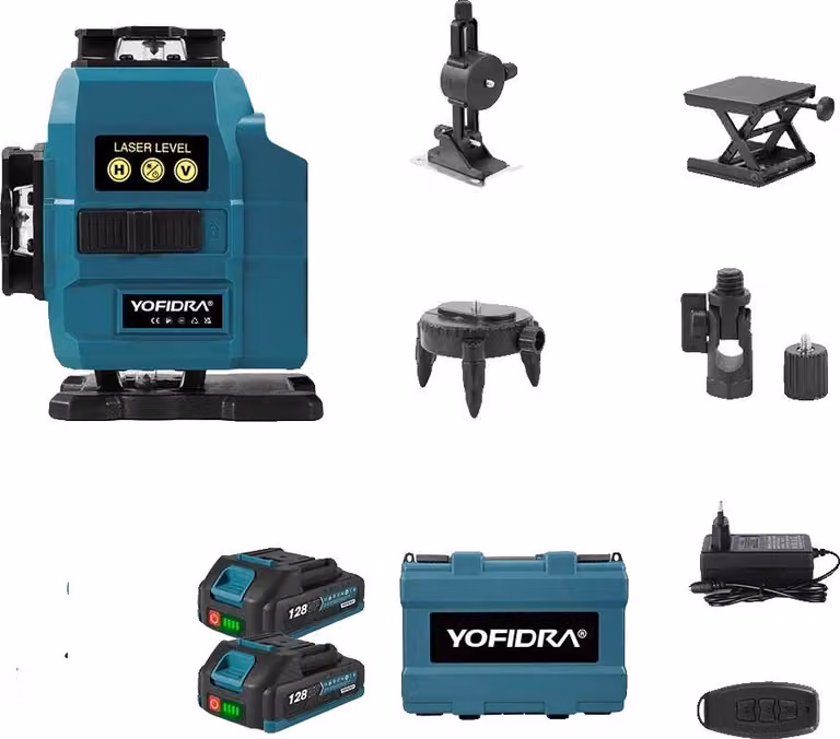 Livella laser, 16 linee laser, funzione di controllo remoto, set di 2 batterie