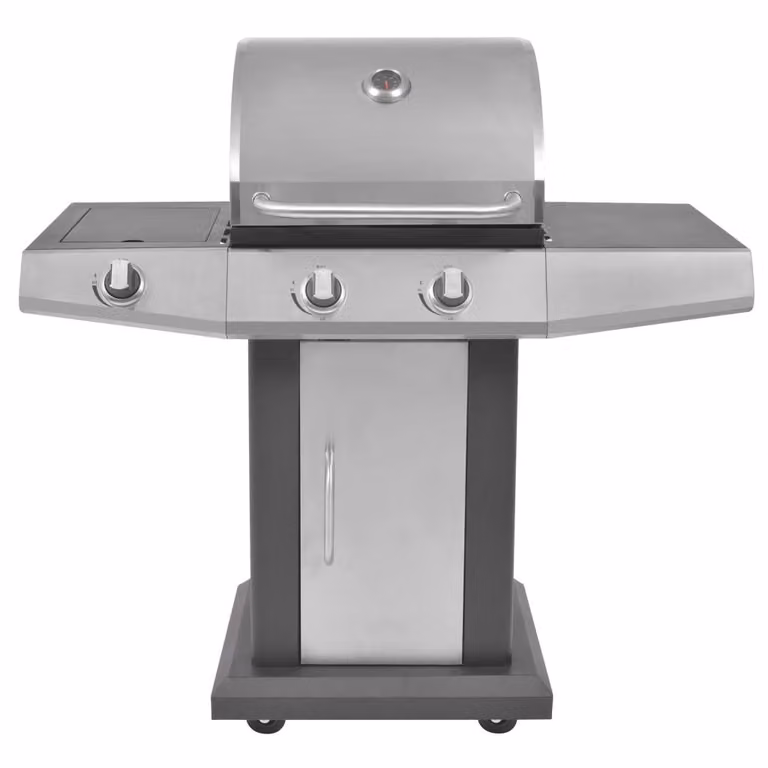 vidaXL Barbecue a gas 2+1 fiamme nero e argento