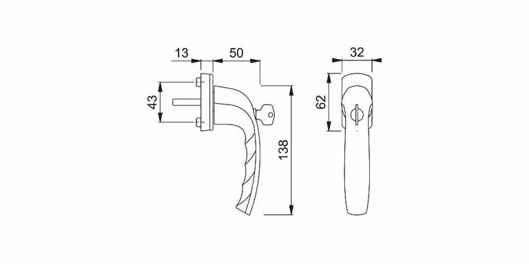 HOPPE Maniglia per finestra NY 0810S/U10 TBT1 Alu.F9016/bianco traffico 32mm bloccabile - 3286500