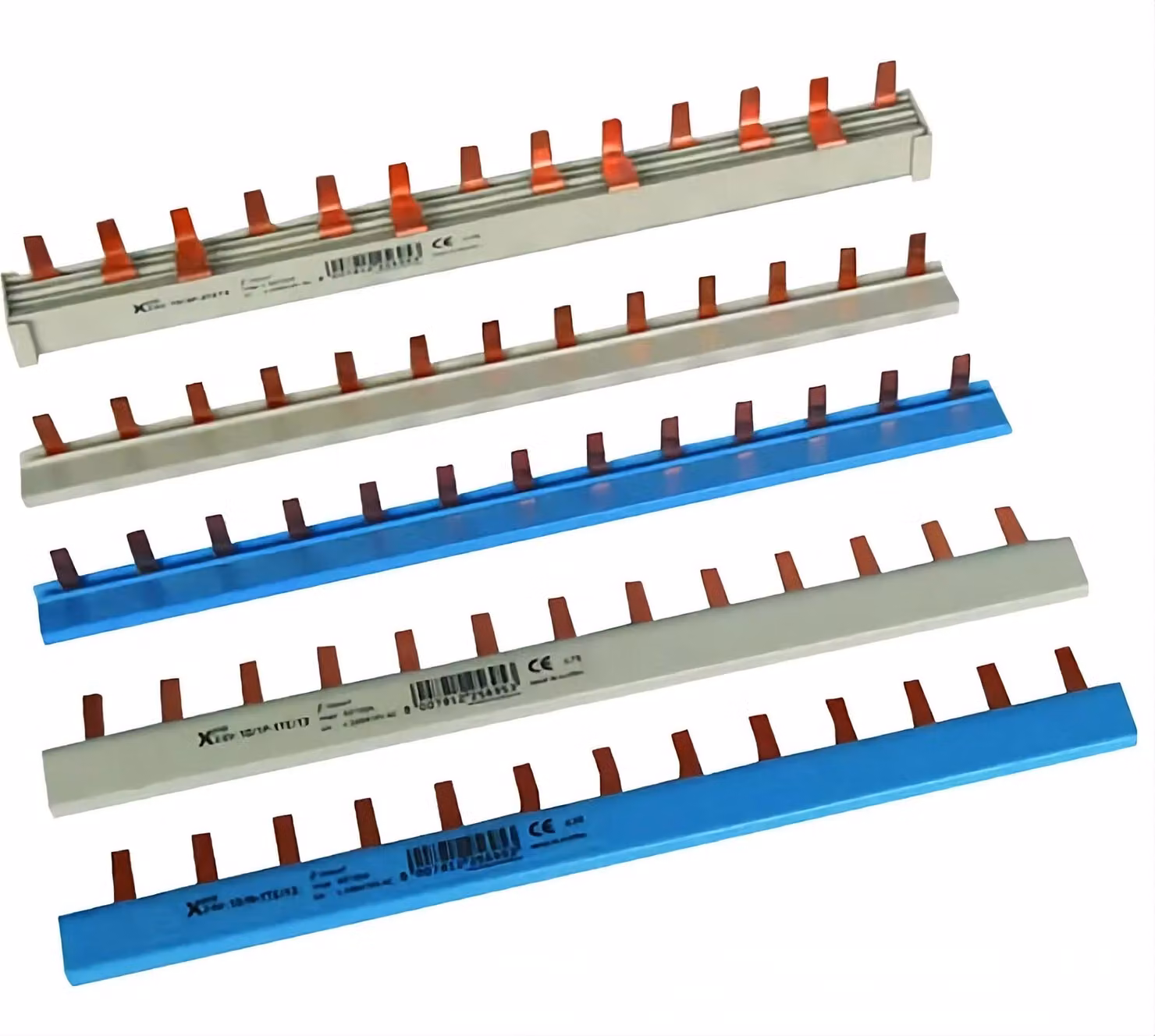 Barra di fase Eaton, 1P, 10 mm², diritta, 13 TE, blu, 10 pezzi.