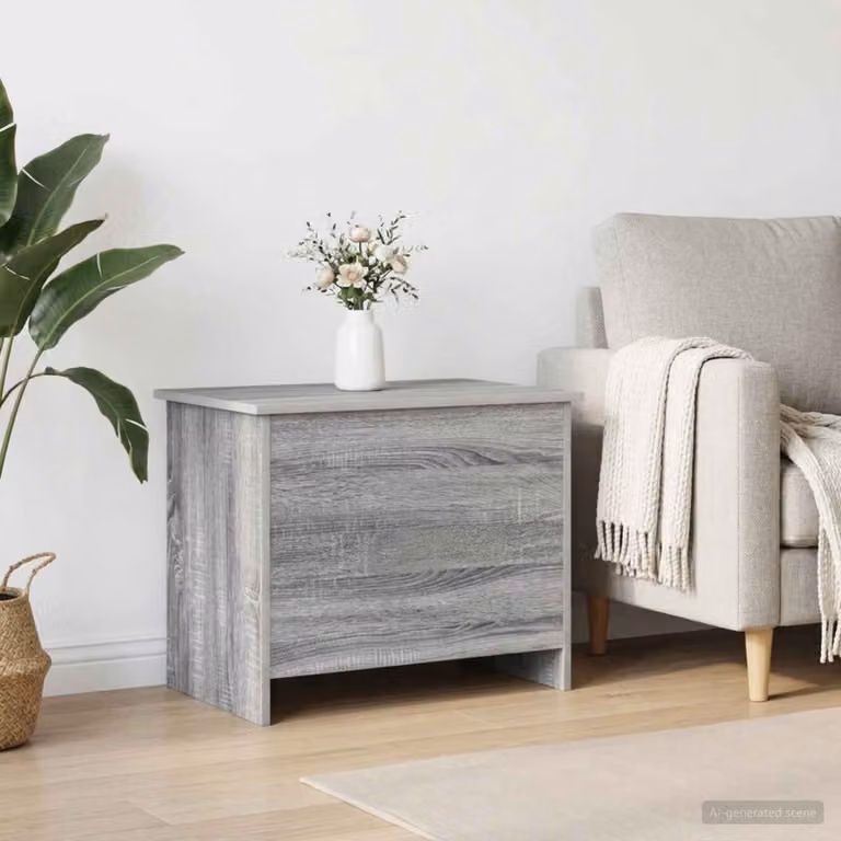 Cassa di stoccaggio moderna vidaXL in MDF grigio L/P/H: 60 x 40 x 50 cm