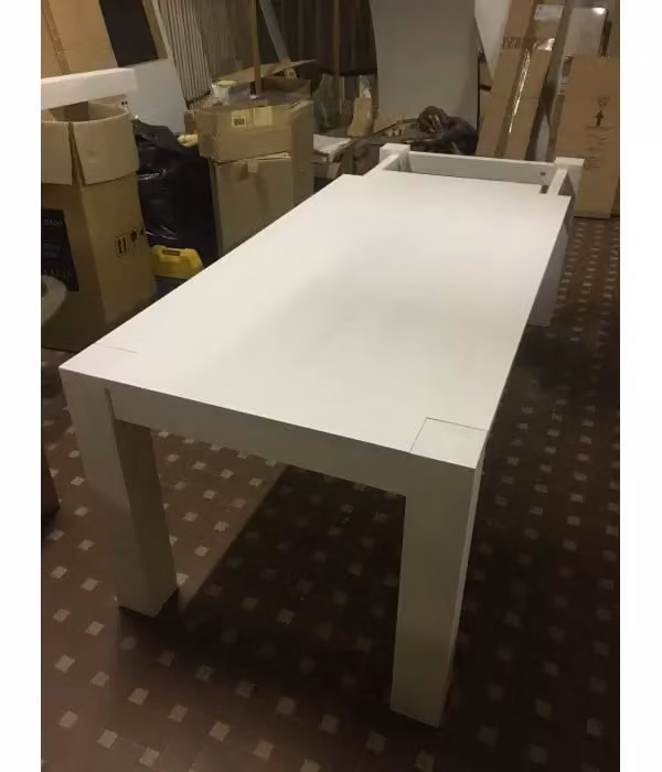 Tavolo rettangolare allungabile in rovere laccato bianco Mobili 2G L: 160 cm, P: 90 cm, H: 78 cm