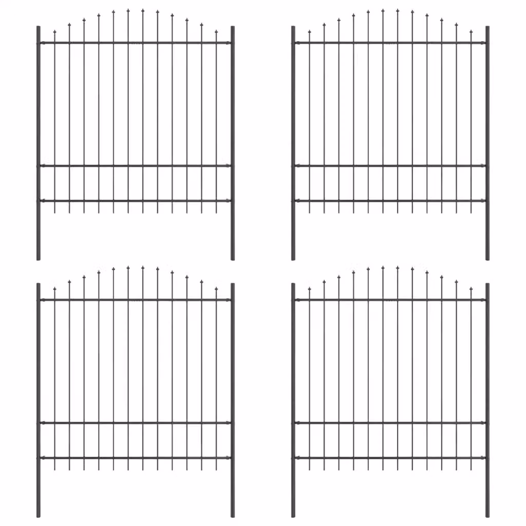 Set di 4 recinzioni per giardino vidaXL in acciaio verniciato a polvere, Grigio, L: 170 cm, H: 215 cm – 2