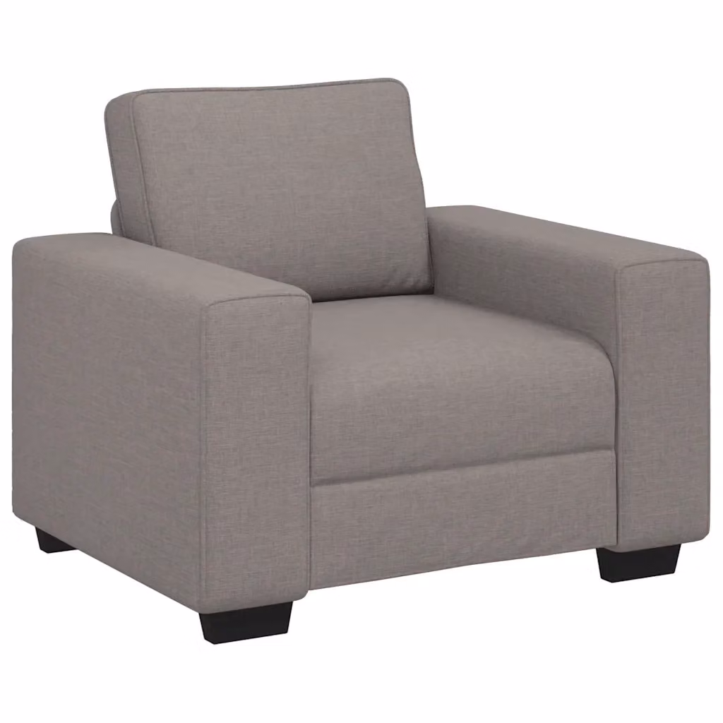 Poltrona Lounge moderna vidaXL in tessuto beige e grigio con braccioli L/P/H: 100 x 77 x 82 cm – 2