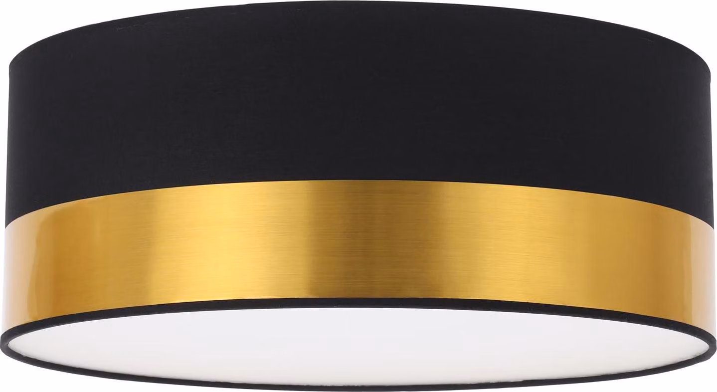 Lampada da soffitto Elegance Plexi nero-oro 40cm E27