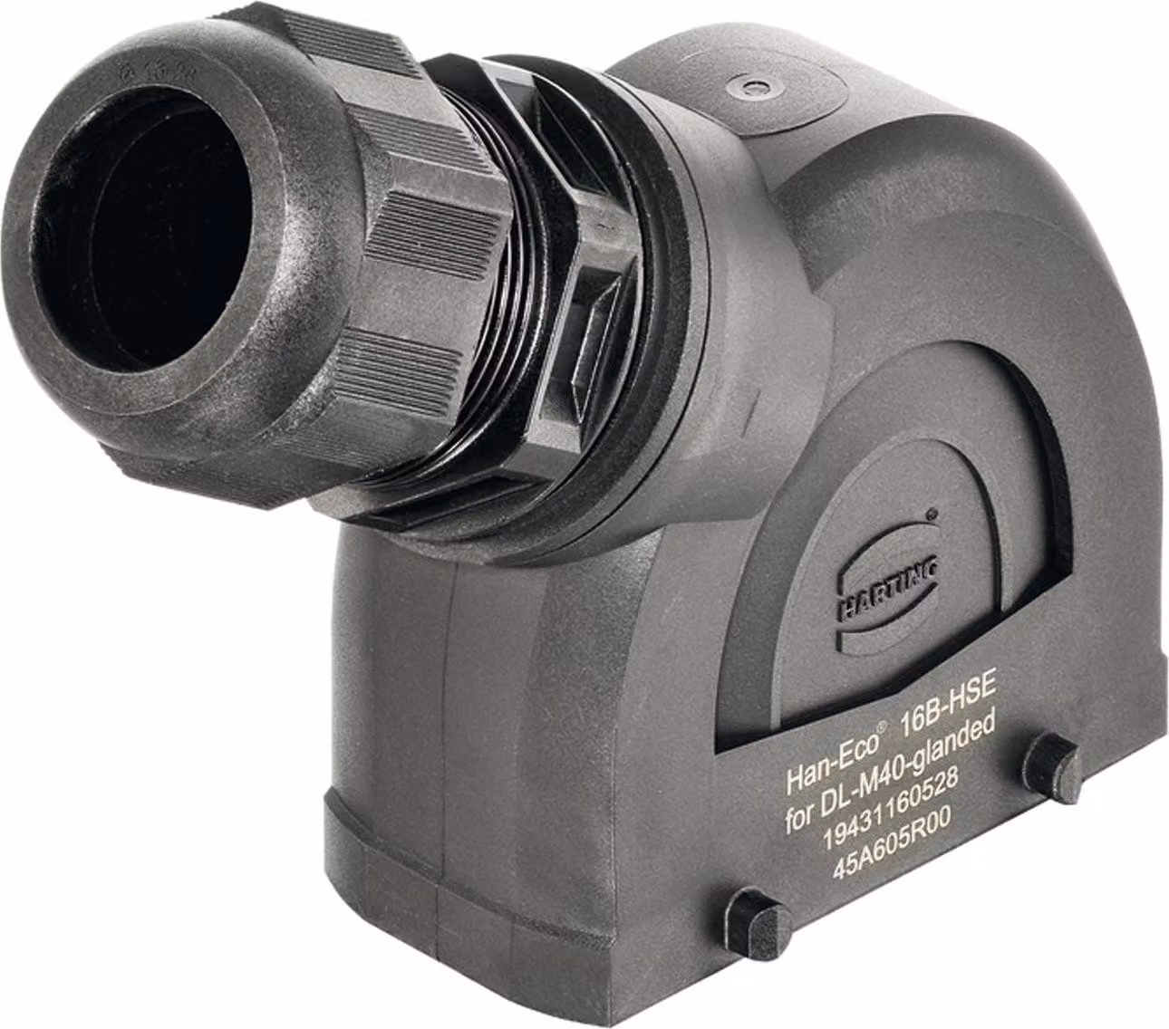 HARTING Han ECO 16B Custodia con pressacavo, 1 uscita cavo laterale M40, per 2 staffe (nella parte inferiore) - 1
