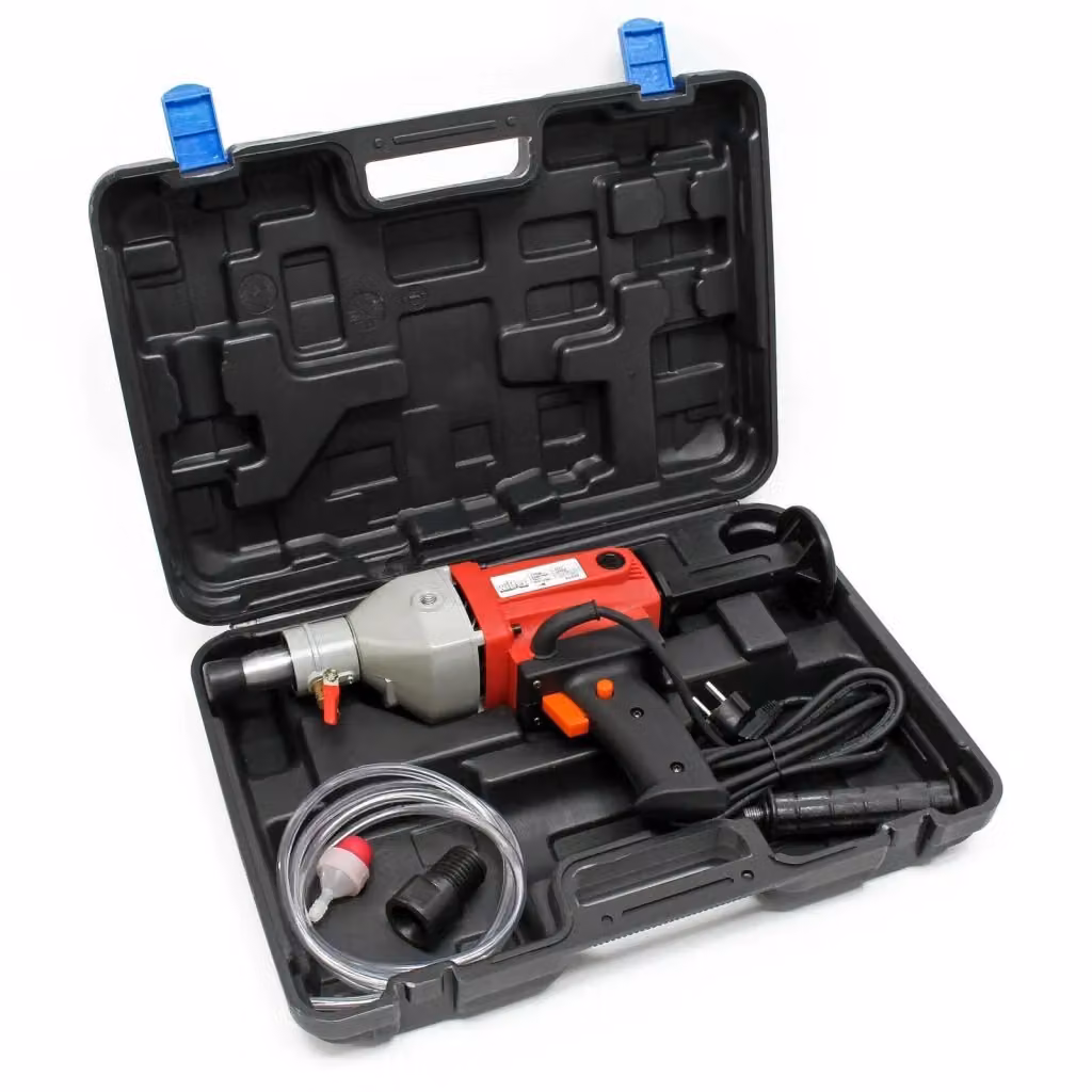 Carotatrice con corona diamantata rossa da 110 mm, 1400 watt e 1700 giri/min – 2