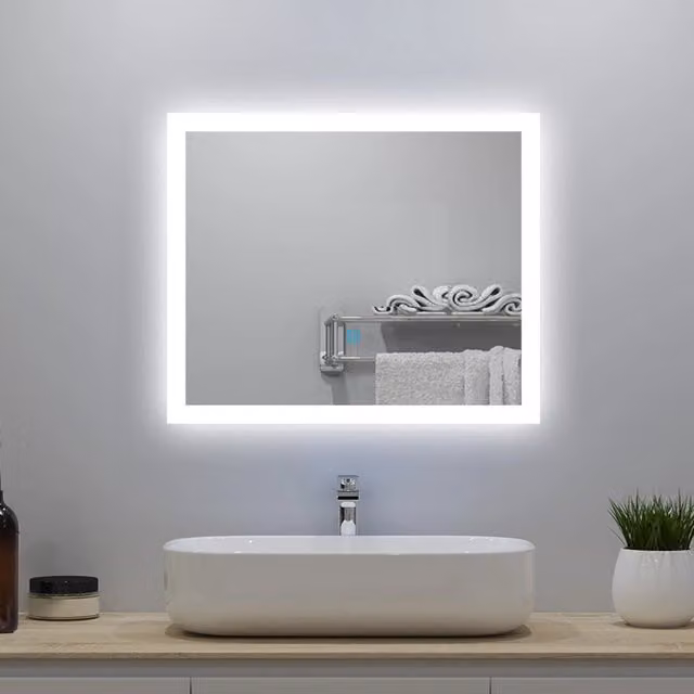 Specchio da bagno LED Aica con luminosità regolabile a 3 colori e funzione antiappannamento, L: 60 cm, H: 50 cm