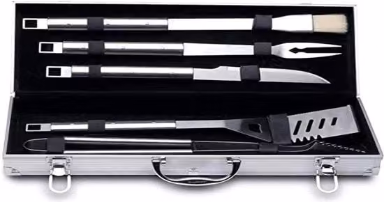 Set di accessori per BBQ - accessori per barbecue - set di accessori per barbecue - duraturo - in acciaio inossidabile