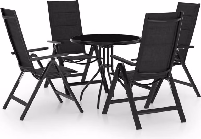 The Living Store Set bistrot 5 pezzi nero e antracite