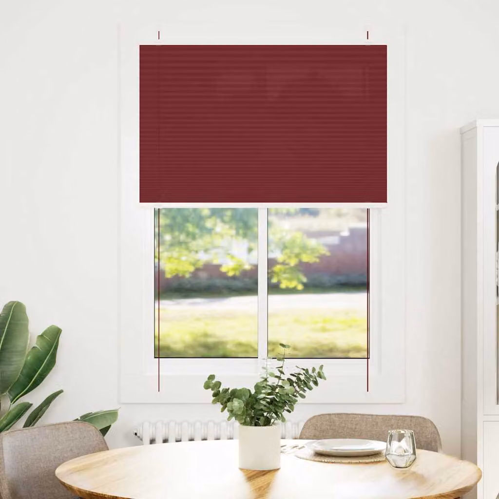 vidaXL Tenda Plissettata Rosso Bordeaux 85x150 cm Larghezza Tessuto