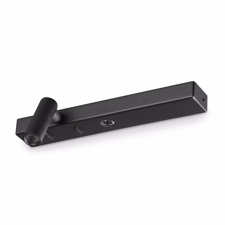 IDEAL LUX Applique da parete a LED Bonne Nuit 1, Nero, Soggiorno / Sala da pranzo, Metallo, Moderno, Applique a LED