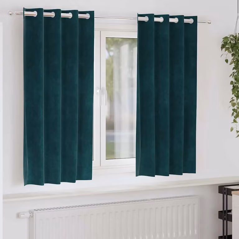 Set di 2 tende oscuranti vidaXL in velluto verde, L: 140 cm x H: 175 cm