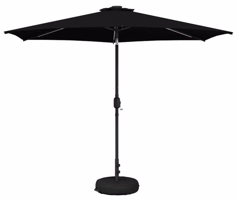 Parasol da Giardino con Luci LED 300 x 300 cm Poliestere Nero