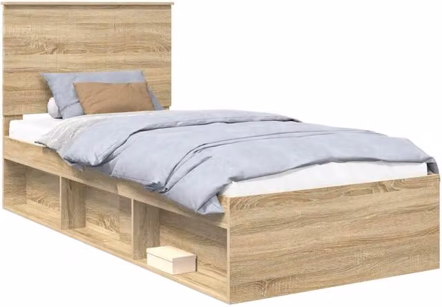 Letto singolo | Letto per adulti | Struttura del letto Sonoma 90 x 190 cm Pino massello