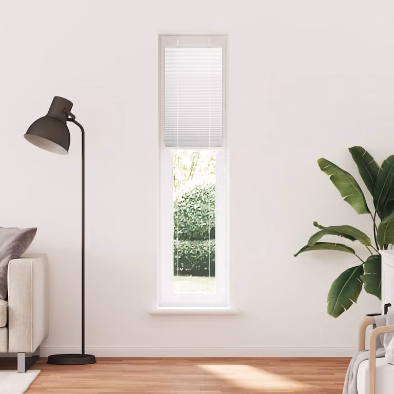 vidaXL Tenda Plissettata Bianca 45x200 cm Larghezza Tessuto 44,4 cm
