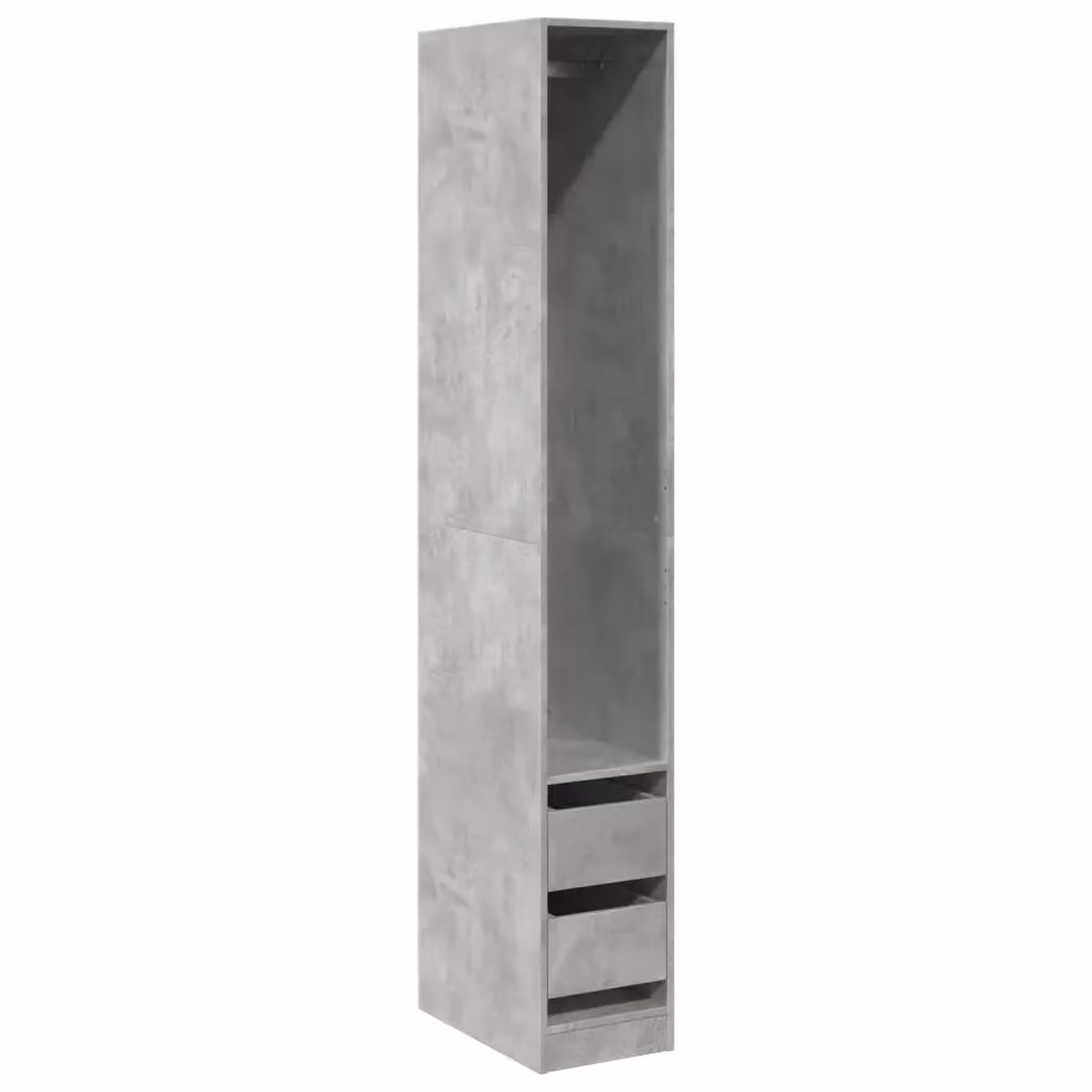 Armadio a parete vidaXL Grigio con cassetti in legno stile minimalista L: 30 cm, P: 50 cm, H: 200 cm – 2