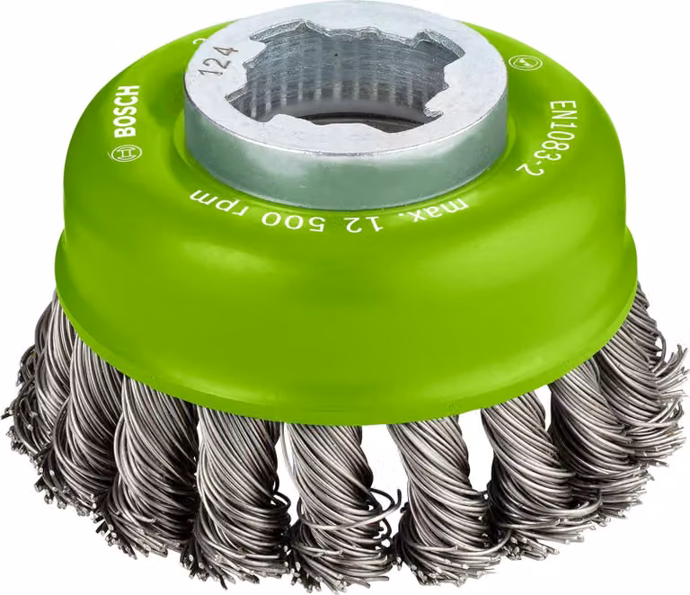 PRO Spazzola a tazza X-Lock pesante in acciaio inox, 75 x 0,5 mm