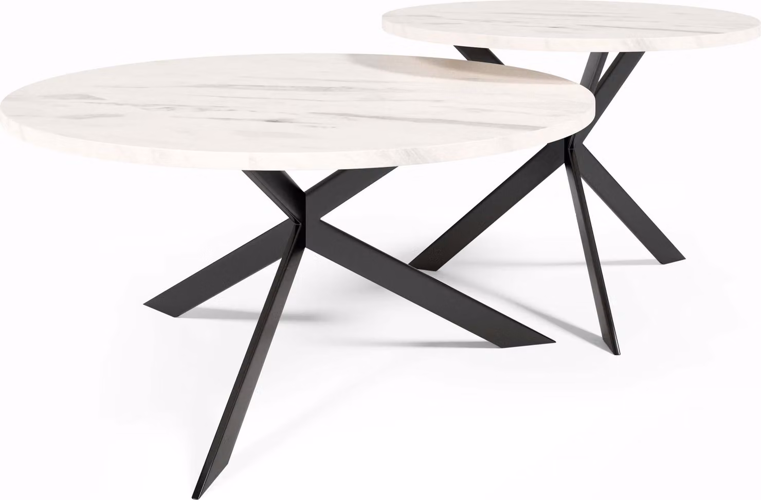 FURNLUX Tavolino Libre Bianco e Grigio 75cm / Colore principale: Bianco / Dimensioni: 75 x 36 x 75 cm