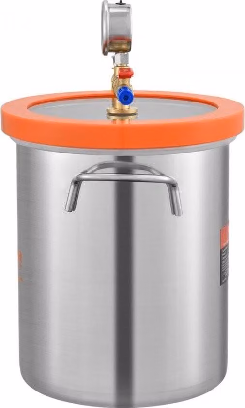 pompa per vuoto - 11,4 L - camera per vuoto - camera di degassificazione sotto vuoto in acciaio inox - 23 cmx27 cm - degassificazione di silicone, resina, poliuretano