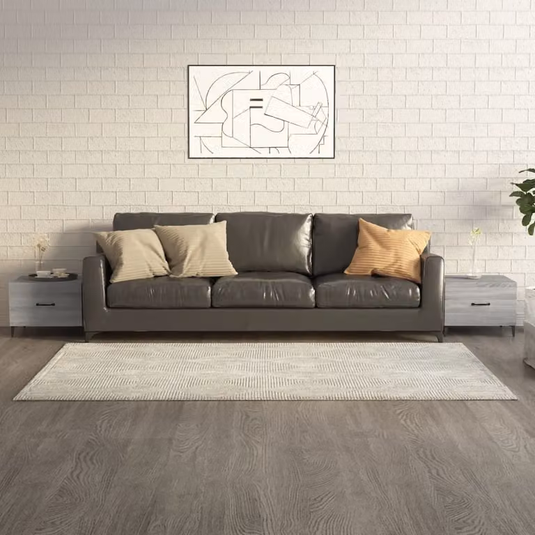 vidaXL Tavolini con gambe in metallo 2 pz. Grigio Sonoma 50x50x40 cm - Tavolino - Tavoli da caffè - Tavolino - Tavolino da salotto