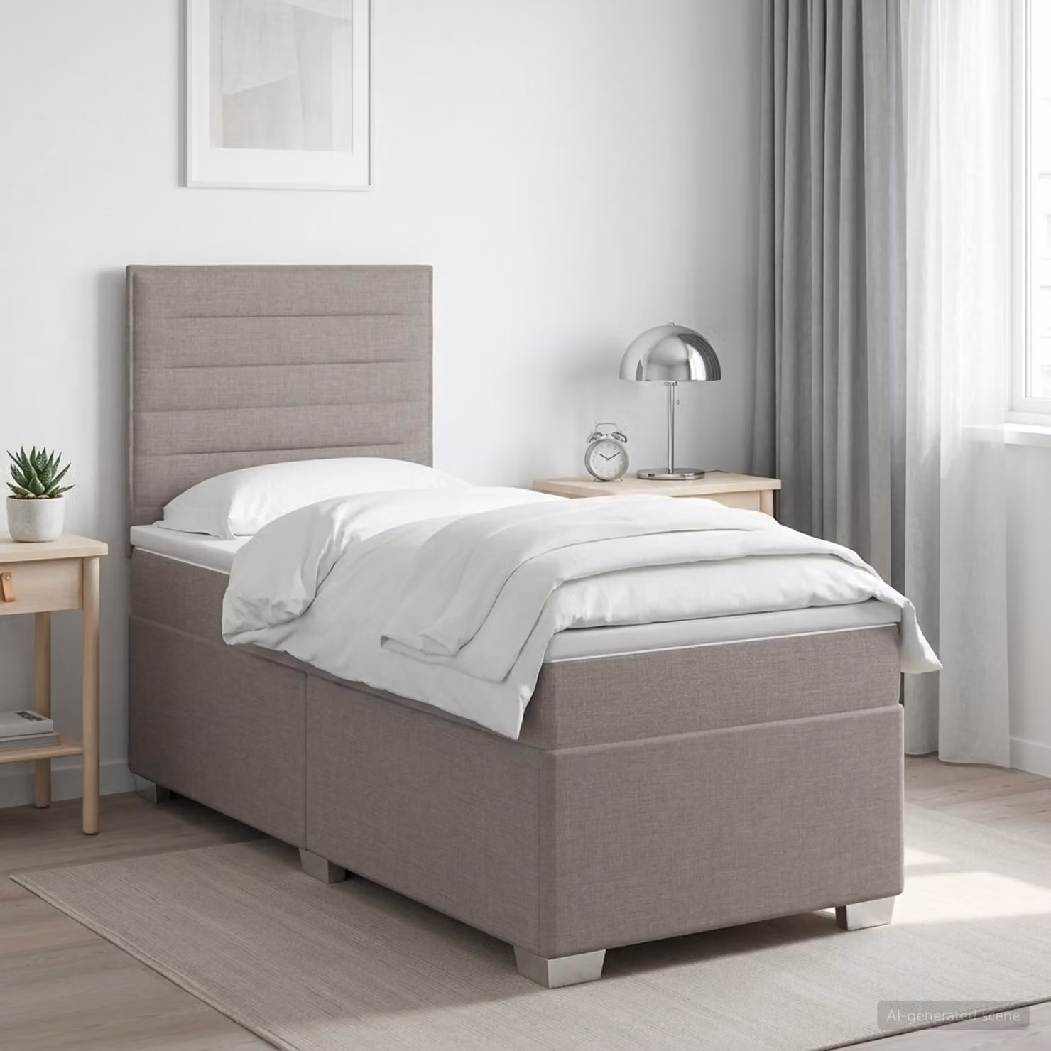 Maison Exclusive - Letto boxspring con materasso e testiera Taupe 90 x 190 cm Tessuto