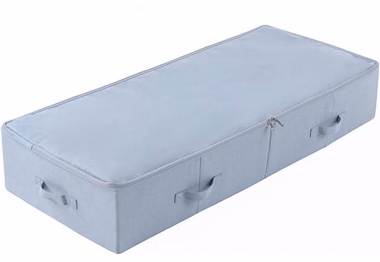 Contenitore portaoggetti da mettere sotto il letto, 100x43x18 cm, grigio chiaro, traspirante, pieghevole