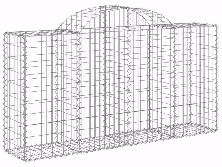 Schanskorf a volta, 200x50x100/120 cm - Ferro zincato - Argento