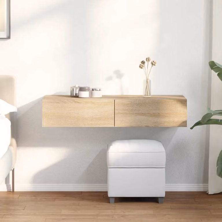 Scaffale a Parete con Cassetti vidaXL in Legno Marrone L: 100 cm, P: 36 cm, H: 19 cm
