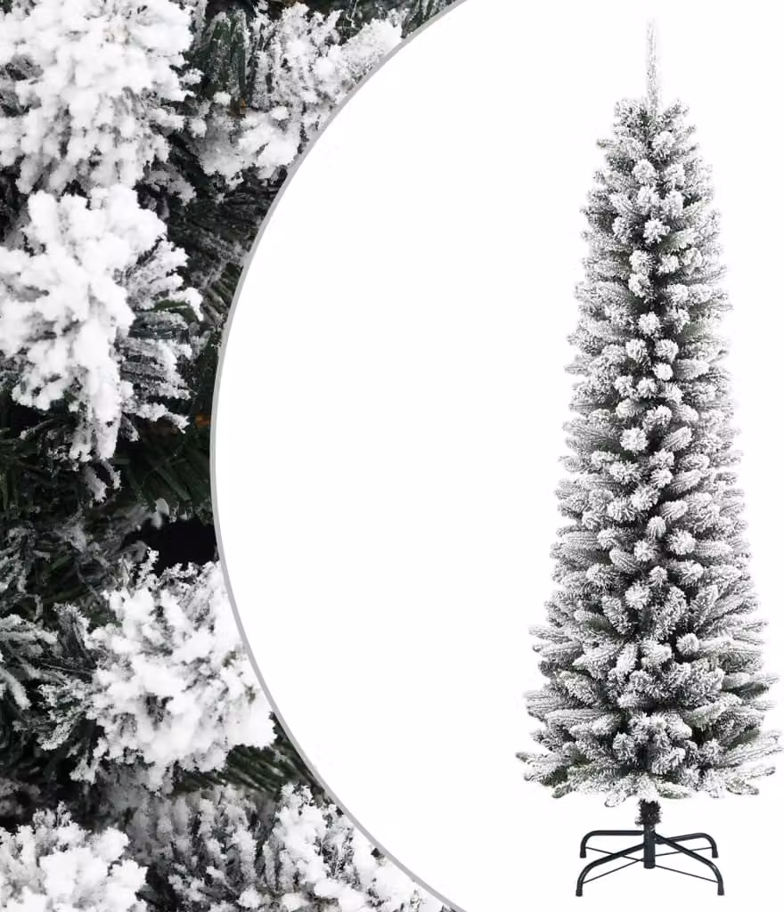 Maison Exclusive - Albero di Natale artificiale, modello slanciato con effetto neve, altezza 210 cm, realizzato in PVC e PE