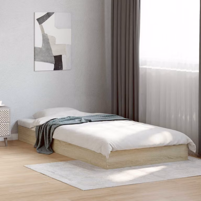 Struttura letto a pavimento vidaXL in Rovere Sonoma, L 80 x P 200 cm