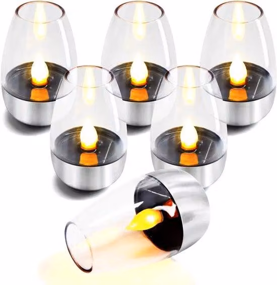 Luci LED lampeggianti con 6 fasci luminosi, alimentate a energia solare, ideali per l'illuminazione di piante da esterno resistenti alle intemperie e per la decorazione di giardini, terrazze e balconi.