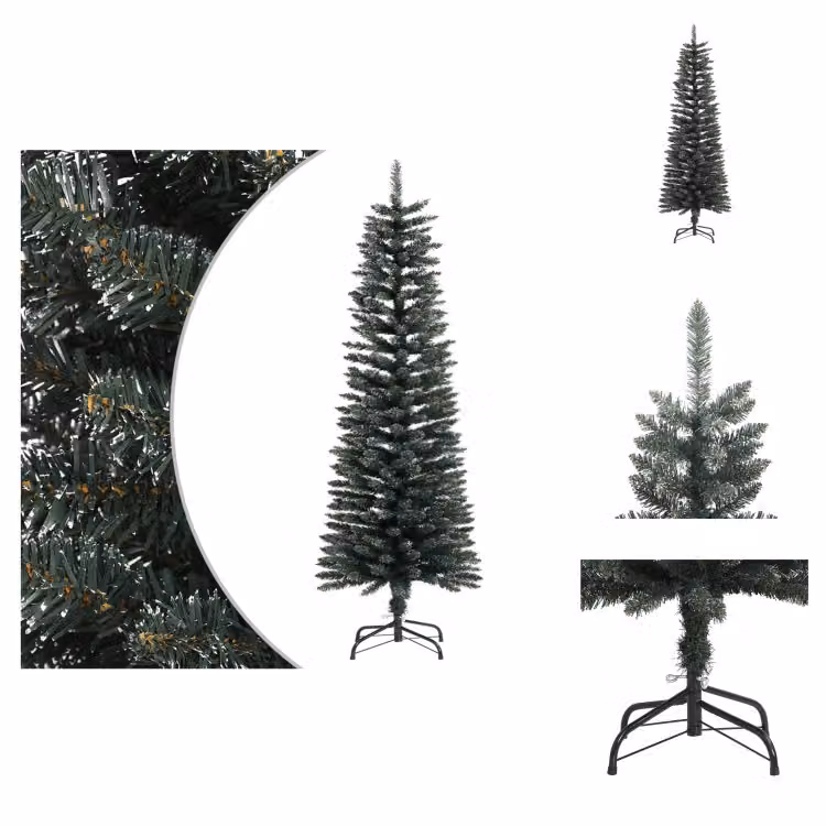 vidaXL Albero di Natale artificiale con supporto verde slim 120 cm PVC - Alberi di Natale