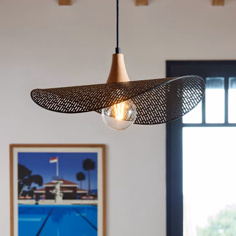 COREP Lampada a sospensione Honu, dimmerabile, Nero, Soggiorno / Sala da pranzo, Metallo, Lampada a sospensione