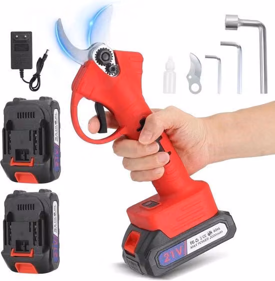 Snoeiscafo elettrico senza fili con 2 batterie per un taglio agevole fino a 30 mm