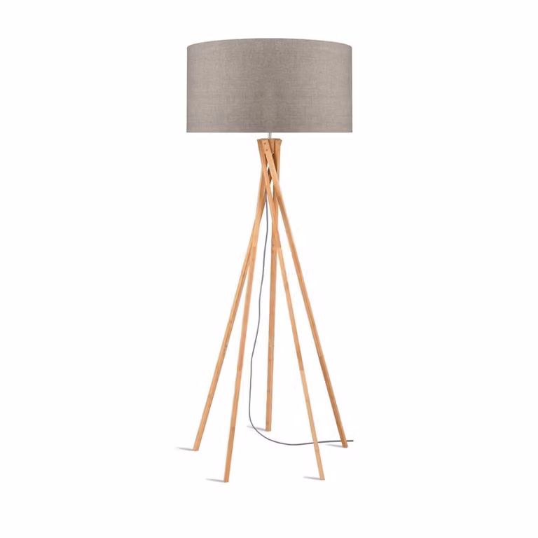 GOOD&MOJO - Lampada da terra Kilimanjaro - Taupe/Bamboo - Ø60cm per soggiorno, camera da letto
