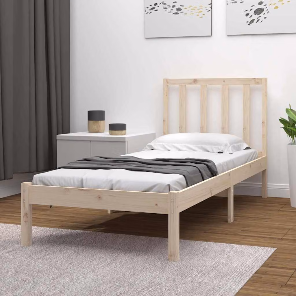vidaXL Giroletto in legno massello di pino marrone con doghe rigide L: 75 cm, P: 195,5 cm