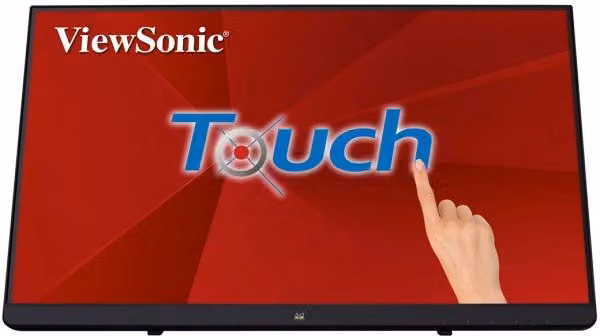 Monitor Touchscreen Viewsonic Mon Touch 22 IPS con 10 punti capacitivi, HDMI, DisplayPort, VGA e Speaker, Nero