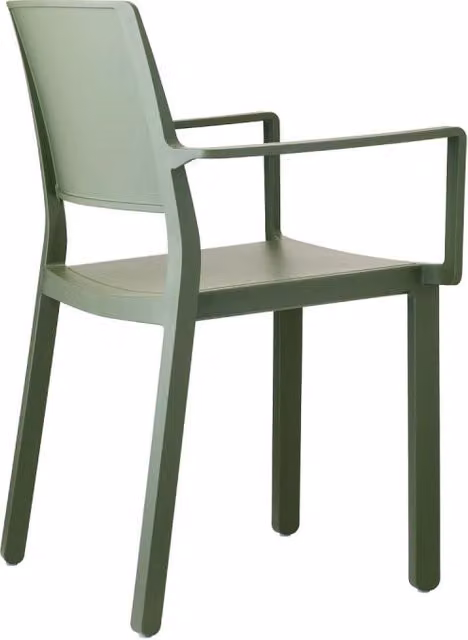 SET 4 SEDIE KATE CON BRACCIOLI TECNOPOLIMERO SCAB DESIGN - Verde oliva 56
