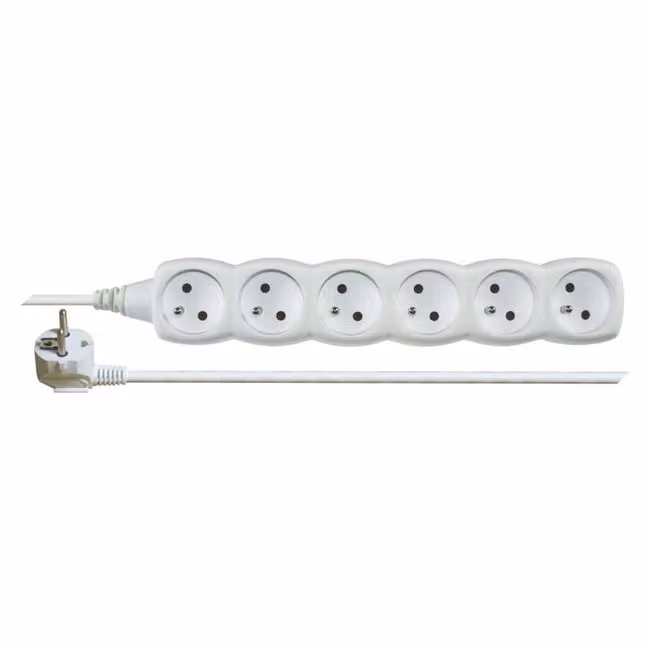 Cavo di prolunga - 6 prese, 3 m, bianco 70500