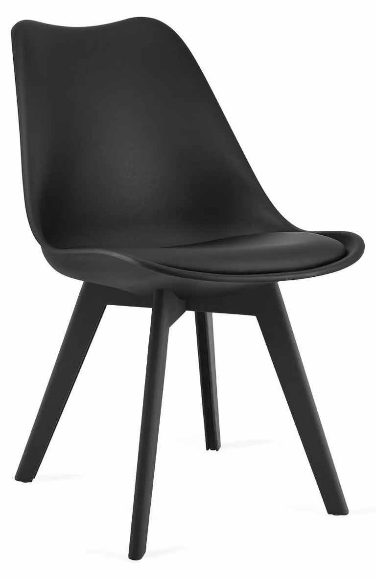 Sedia da pranzo Mark nera con seduta imbottita