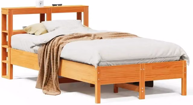 Letto singolo | Letto per adulti | Letto senza Materasso Marrone Cera 100x200 cm in Legno di Pino