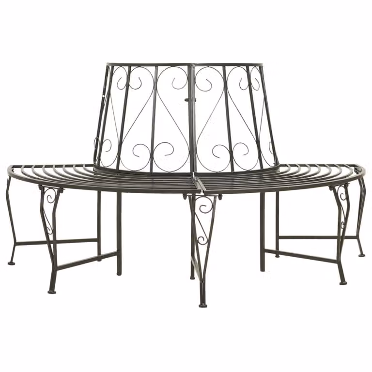 The Living Store panchina da giardino ad albero semicircolare da 160 cm in acciaio