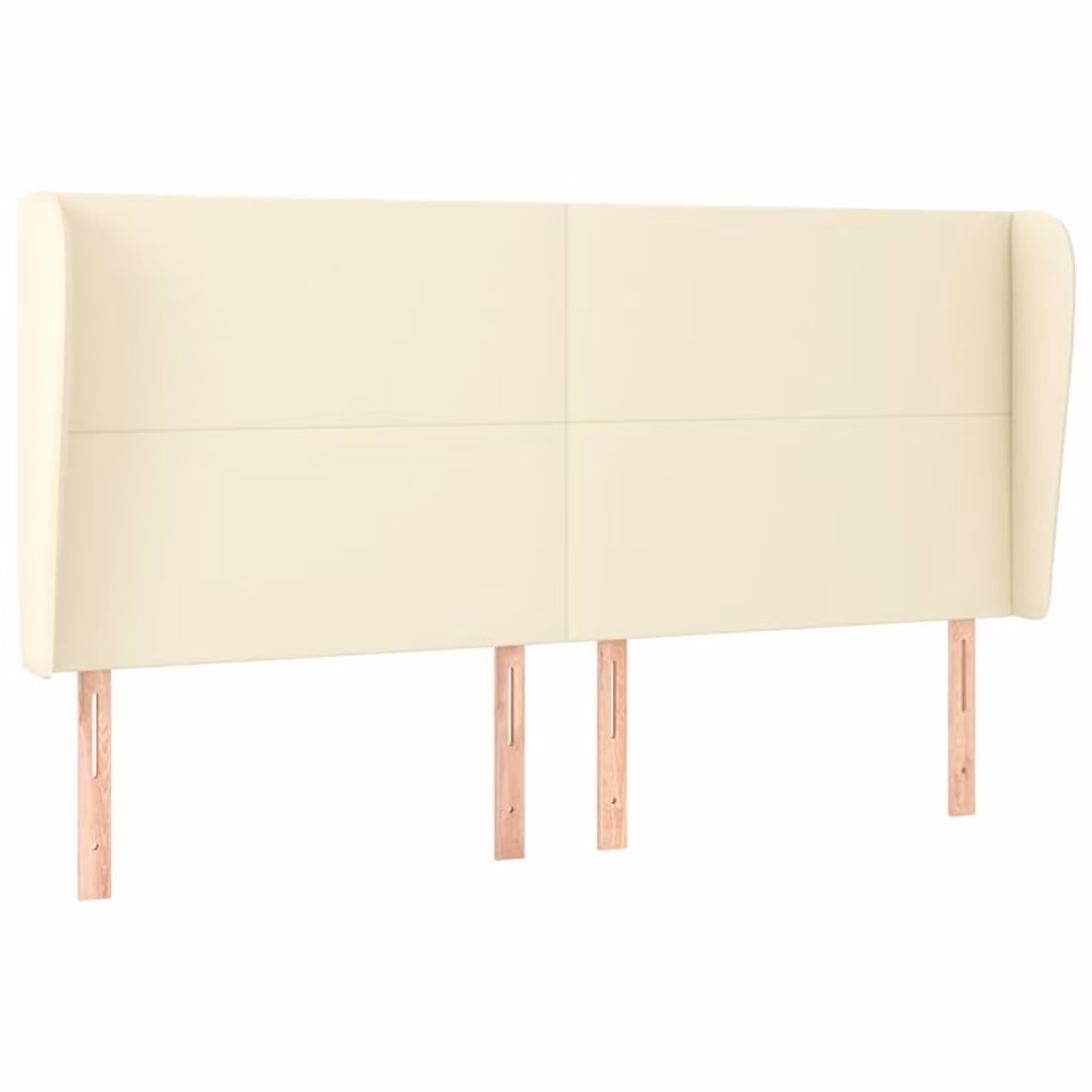 Testiera ad Orecchio Crema 163x23x118/128 cm in Pelle finta