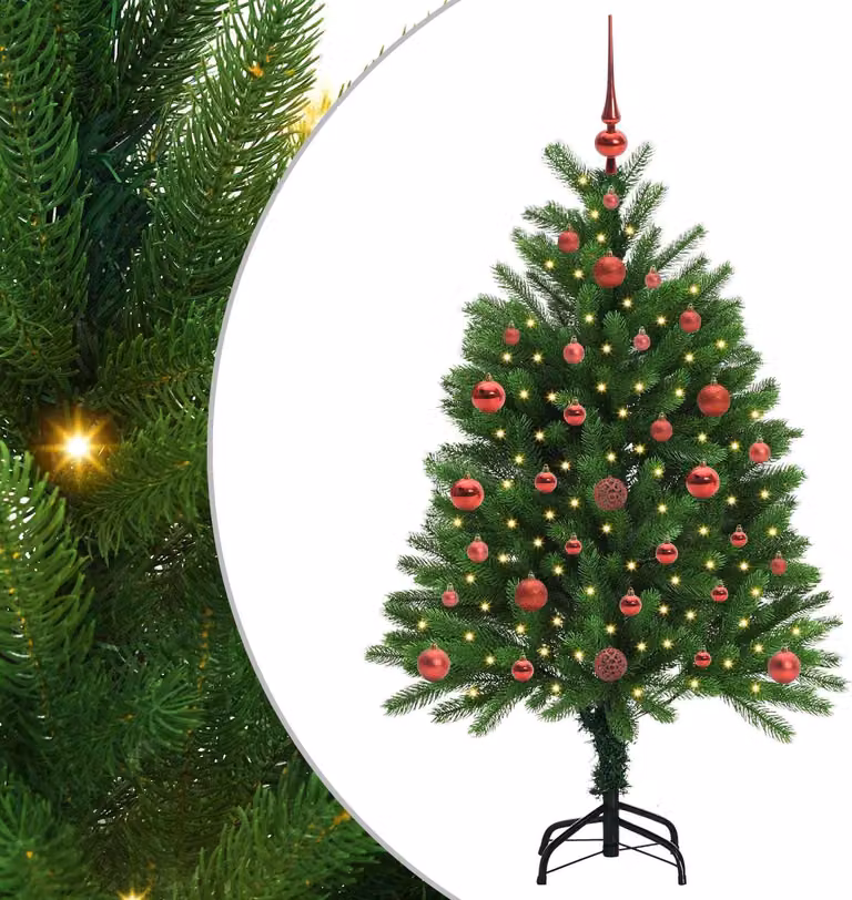 Albero di Natale con 150 LED con supporto Verde 120 cm PE