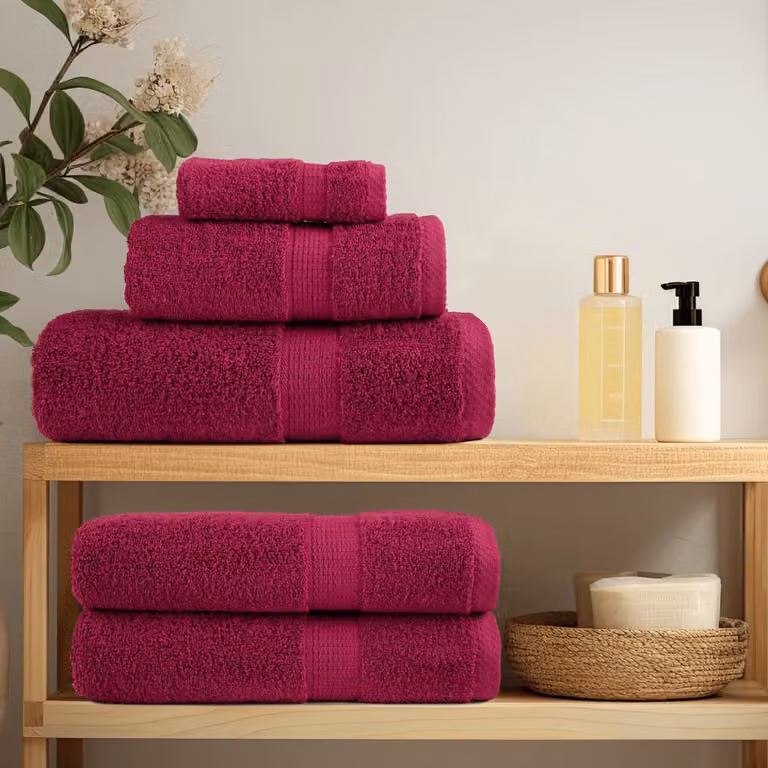 vidaXL Asciugamani Premium SOLUND 10 pz Bordeaux 50x100 cm 600 g/m²