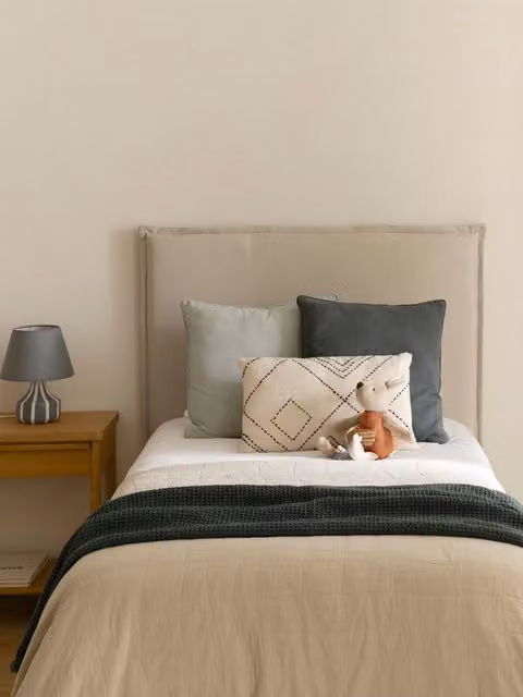 Testiera imbottita sfoderabile Plains beige Kenay Home