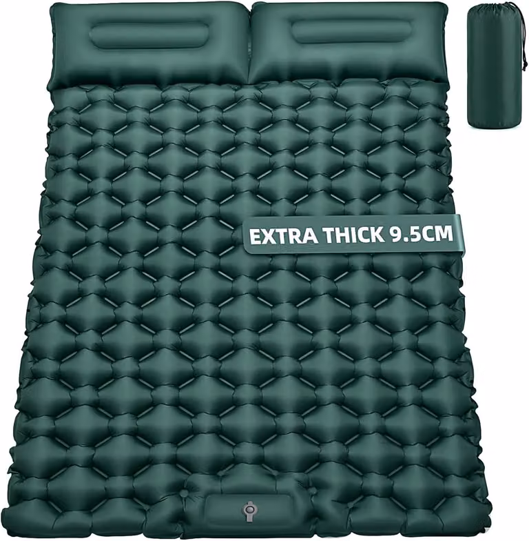 Materassino gonfiabile, dimensioni 204x130 cm, spessore 9,5 cm, ideale per il campeggio