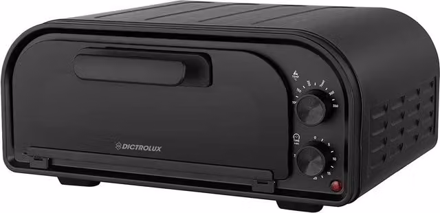 Trade Shop - Forno Per Pizza Con Pietra Refrattaria 1600w Cottura Rapida Doppio Elemento Riscaldante -