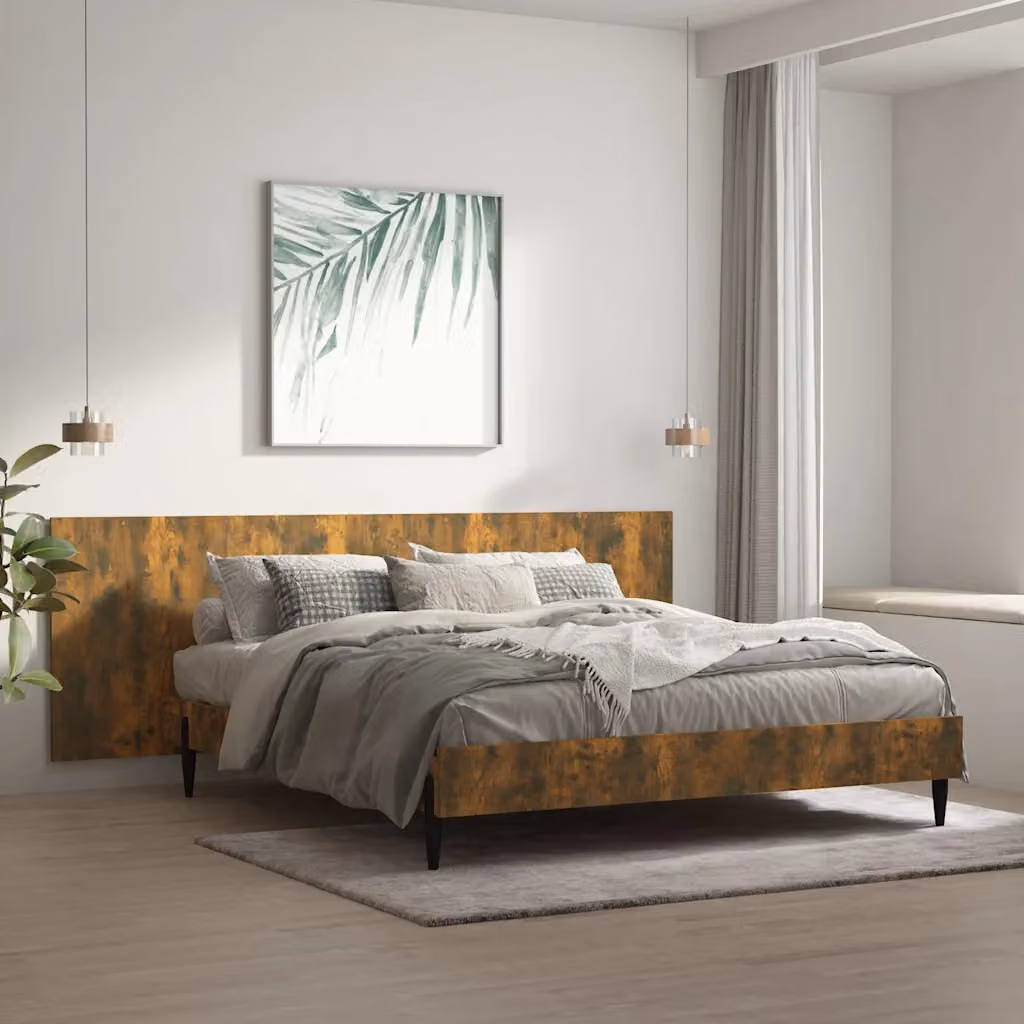 Testiera Letto vidaXL in Legno Multistrato Rovere Fumo, L 240 x P 1,5 x H 80 cm